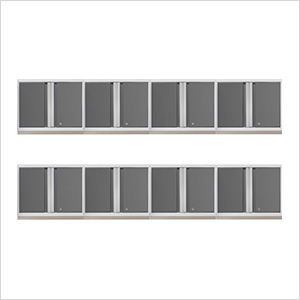 8 x PRO 3.0 Series White Wall Cabinets
