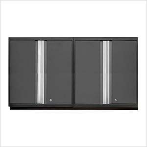 2 x PRO Series Grey Tall Wall Cabinets