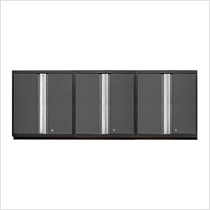 3 x PRO Series Grey Tall Wall Cabinets