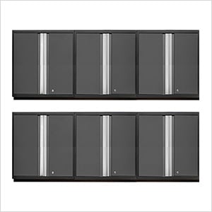 6 x PRO Series Grey Tall Wall Cabinets