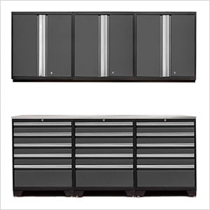 PRO Grey 7-Piece Garage Storage Set with Stainless Steel Top