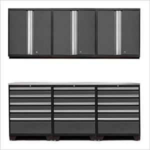 PRO Grey 7-Piece Garage Storage Set with Stainless Steel Top