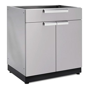 Stainless Steel 2-Door with Drawer Cabinet
