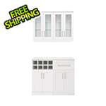 NewAge Home Bar White 5-Piece Cabinet Set