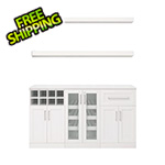 NewAge Home Bar White 6-Piece Cabinet Set