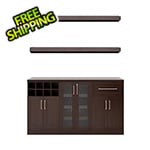 NewAge Home Bar Espresso 6-Piece Cabinet Set