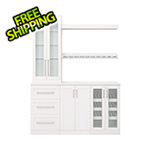 NewAge Home Bar White 7-Piece Cabinet Set