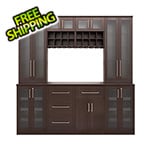 NewAge Home Bar Espresso 9-Piece Cabinet Set