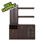 NewAge Home Bar Espresso 7-Piece Cabinet Set