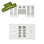 NewAge Home Bar White 7-Piece Cabinet Set