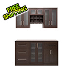 NewAge Home Bar Espresso 7-Piece Cabinet Set