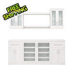 NewAge Home Bar White 8-Piece Cabinet Set