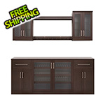 NewAge Home Bar Espresso 8-Piece Cabinet Set