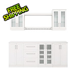 NewAge Home Bar White 9-Piece Cabinet Set