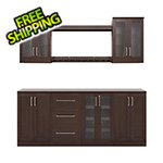 NewAge Home Bar Espresso 9-Piece Cabinet Set