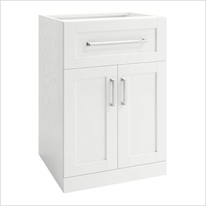 White 2-Door with Drawer Cabinet