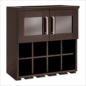 Espresso Wall Wine Rack Cabinet