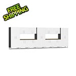 Ulti-MATE Garage Cabinets 13-Piece Cabinet Kit with 2 Bamboo Worktops in Starfire White Metallic