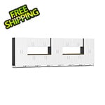 Ulti-MATE Garage Cabinets 13-Piece Garage Cabinet Kit with 2 Bamboo Worktops in Starfire White Metallic