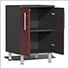5-Piece Garage Cabinet Kit with Bamboo Worktop in Ruby Red Metallic