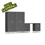 Ulti-MATE Garage Cabinets 5-Piece Garage Cabinet Kit with Channeled Worktop in Graphite Grey Metallic