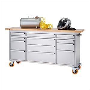 72 in. Stainless Steel Rolling Workbench