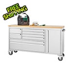 Trinity 66 in. Stainless Steel Rolling Workbench