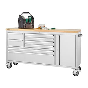 66 in. Stainless Steel Rolling Workbench