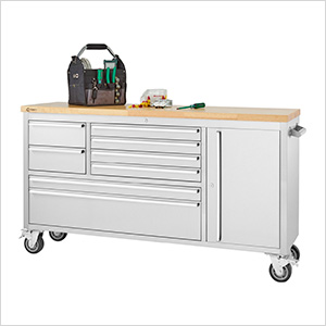 66 in. Stainless Steel Rolling Workbench