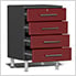 7-Piece Garage Cabinet Kit with Channeled Worktop in Ruby Red Metallic