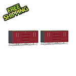 Ulti-MATE Garage Cabinets 8-Piece Garage Workstation Kit with Bamboo Worktops in Ruby Red Metallic