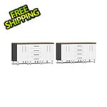 Ulti-MATE Garage Cabinets 8-Piece Garage Workstation Kit with Bamboo Worktops in Starfire White Metallic