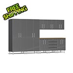 Ulti-MATE Garage Cabinets 9-Piece Garage Cabinet Kit with Bamboo Worktop in Graphite Grey Metallic