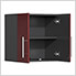 18-Piece Garage Cabinet Kit with Channeled Worktops in Ruby Red Metallic