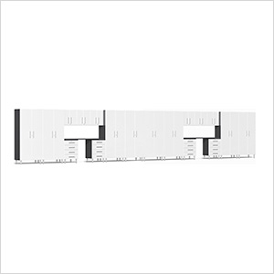 20-Piece Cabinet Kit with Channeled Worktops in Starfire White Metallic