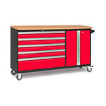 NewAge Garage Cabinets BOLD Red Project Center with Bamboo Top