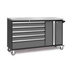 NewAge Products BOLD Series Grey Project Center with Stainless Steel Top