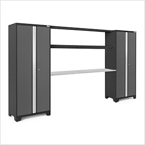 BOLD Series 3.0 Grey 4-Piece Garage Cabinet System with Stainless Worktop