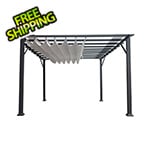 Paragon Outdoor 11 x 11 ft. Florence Soft Top Aluminum Pergola (Grey Frame / Silver Canopy)