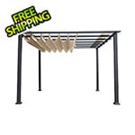 Paragon Outdoor 11 x 11 ft. Florence Soft Top Aluminum Pergola (Grey Frame / Sand Canopy)