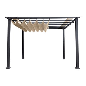 11 x 11 ft. Soft Top Aluminum Pergola (Grey Frame / Sand Canopy)