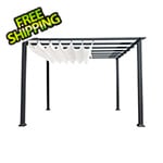 Paragon Outdoor 11 x 11 ft. Florence Soft Top Aluminum Pergola (Grey Frame / White Canopy)