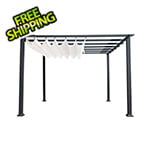 Paragon Outdoor 11 x 11 ft. Soft Top Aluminum Pergola (Grey Frame / White Canopy)