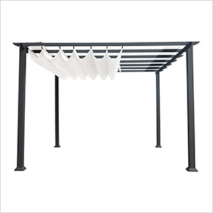 11 x 11 ft. Soft Top Aluminum Pergola (Grey Frame / White Canopy)