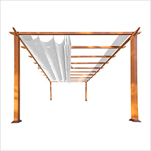 11 x 11 ft. Soft Top Aluminum Pergola (Canadian Wood / Silver Canopy)