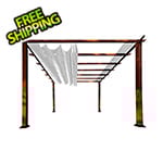 Paragon Outdoor 11 x 11 ft. Florence Soft Top Aluminum Pergola (Chilean Wood / Silver Canopy)