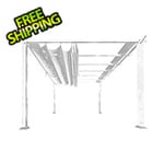 Paragon Outdoor 11 x 11 ft. Florence Soft Top Aluminum Pergola (White Frame / Silver Canopy)
