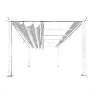 11 x 11 ft. Soft Top Aluminum Pergola (White Frame / Silver Canopy)