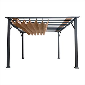 11 x 16 ft. Soft Top Aluminum Pergola (Grey Frame / Cocoa Canopy)