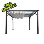 Paragon Outdoor 11 x 16 ft. Florence Soft Top Aluminum Pergola (Grey Frame / Silver Canopy)